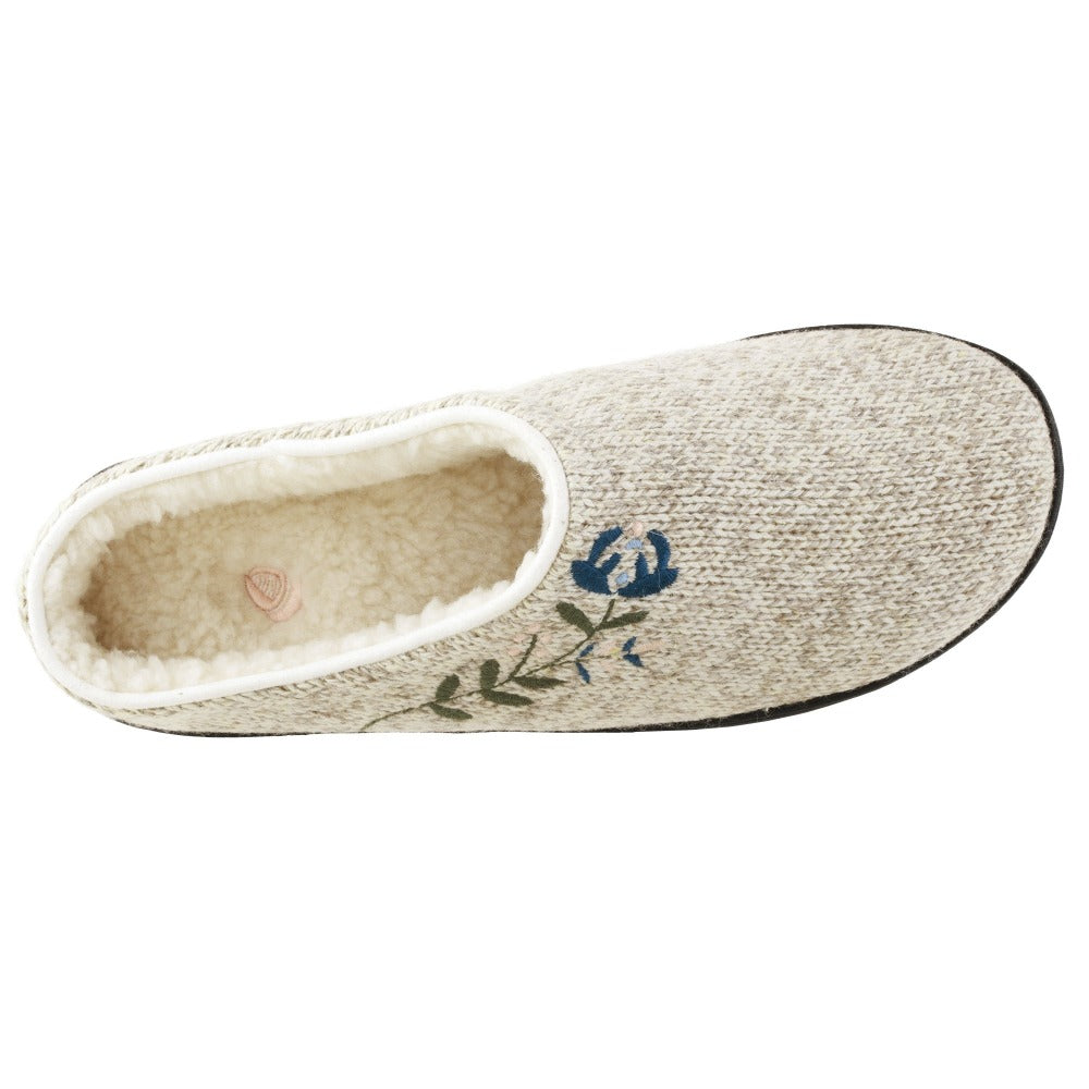 Women’s Flora Hoodback Slipper in Oatmeal Heathered Inside Top View